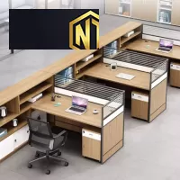 Mẫu cụm bàn làm việc sang trọng dành cho nhân viên văn phòng cao cấp hiện đại được sản xuất tại Nội Thất Ngọc Thịnh